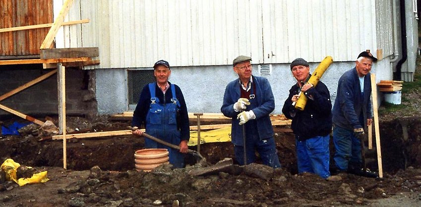 Hilding, Erling, Allan och John i arbetstagen