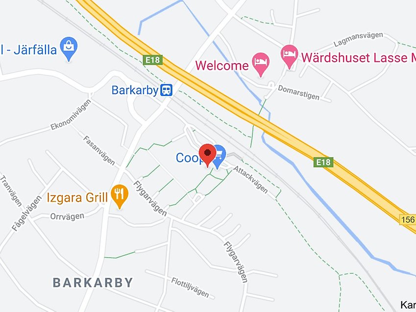google karta över Jaktplan 2 Barkarby