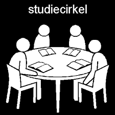 Personer runt ett bord, i svart-vit, clipart
