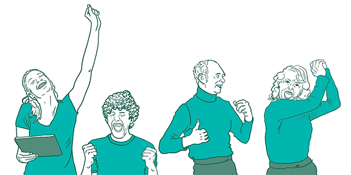 Dansande glada människor illustration Digitalidag