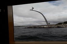 Studiecirkeln Stockholm staden är på utflykt, åker båt & bla ser Carl Milles staty Gud Fader på himlabågen, oktober 2019