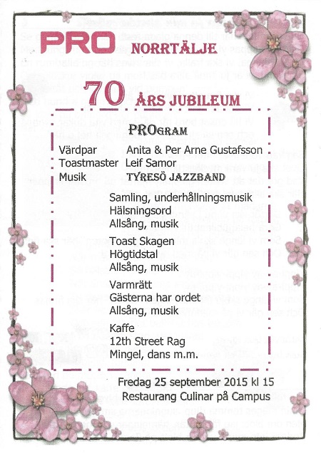70-års Jubileum Program