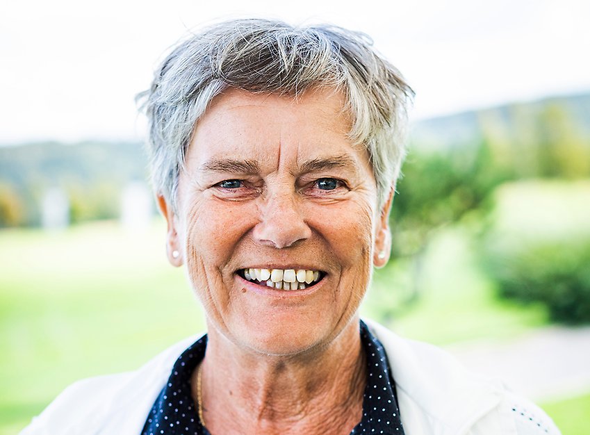 Lisbeth Gränsmark, PRO Visby, ingick i vinnarlaget i årets riksmästerskap i golf. Bilden är från 2019 års riksmästerskap i Sunne. FOTO: Anneli Nygårds