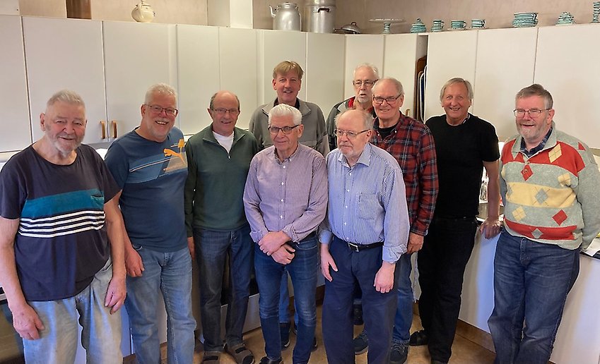 Från vänster Kurt, Christer, Ronny, Erling, Klasse, Göte, Arne, Benny, Hasse och KåGe