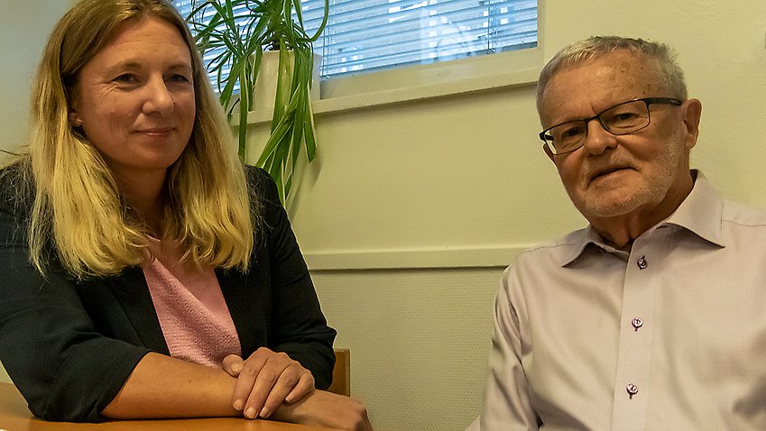 Susanne Hollander, Skarpnäcks stadsdelsförvaltning, och Leif Karlsson, PRO Kärrtorp.